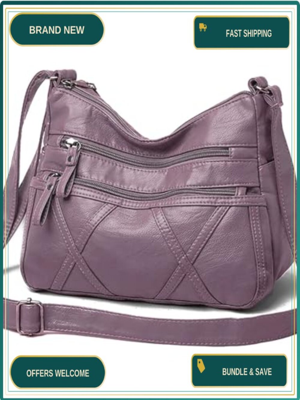 Gladdon Washable PU Leather Crossbody Bag Women Shoulder Purse